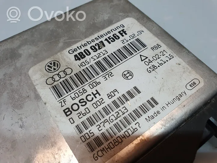 Audi A6 S6 C5 4B Pavarų dėžės valdymo blokas 4B0927156FF