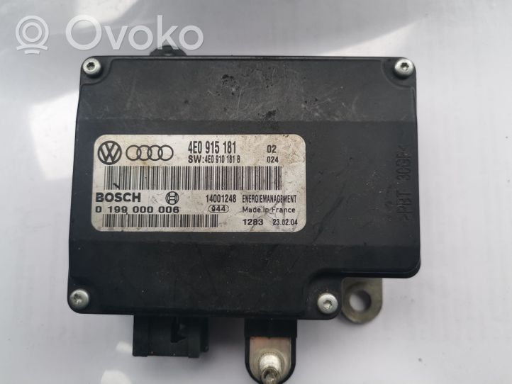 Audi A8 S8 D3 4E Latauksen rele 4E0915181