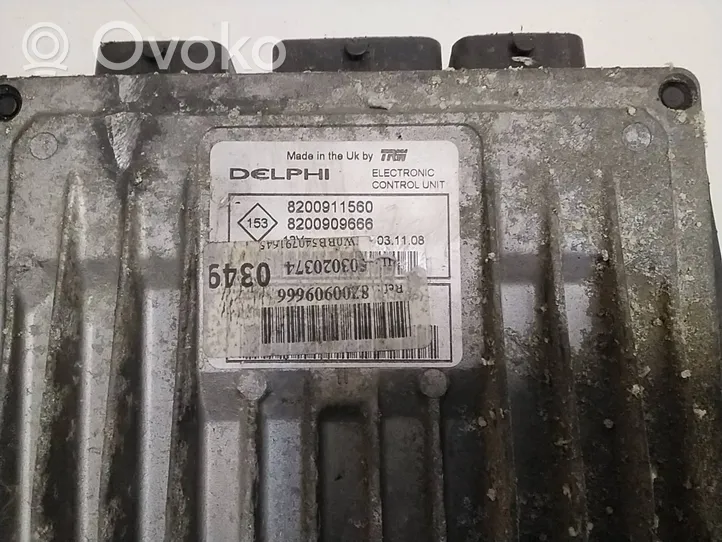 Renault Kangoo II Juego de cerradura y set ECU del motor 8200909666