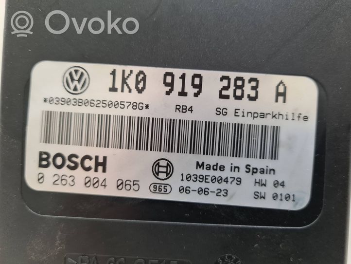 Volkswagen Jetta V Parkavimo (PDC) daviklių valdymo blokas 1K0919283A