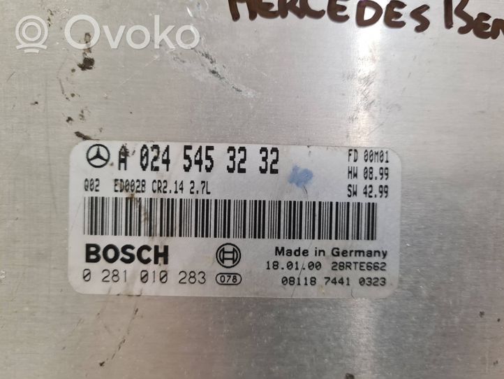 Mercedes-Benz ML W163 Centralina/modulo del motore A0245453232