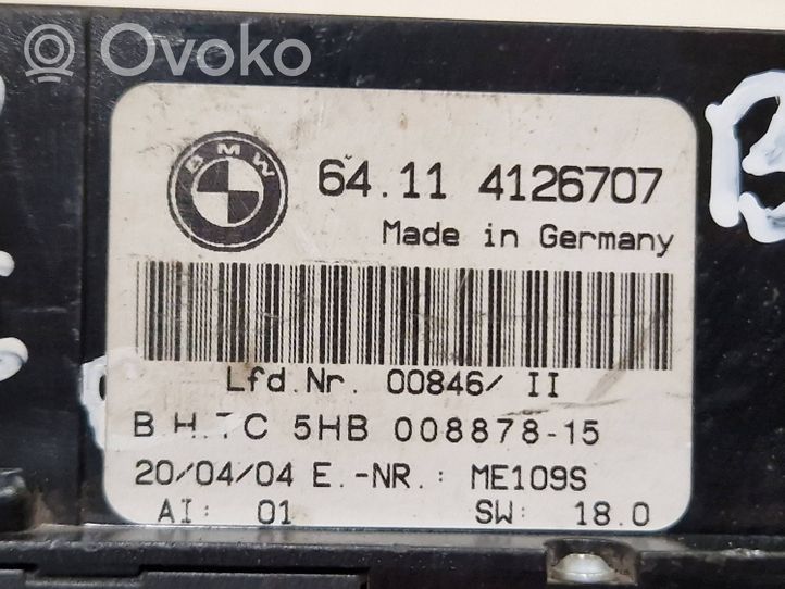 BMW 3 E46 Ilmastoinnin ohjainlaite 64114126707