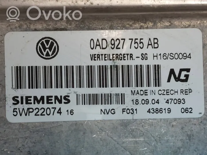 Volkswagen Touareg I Centralina scatola del differenziale 0AD927755AB