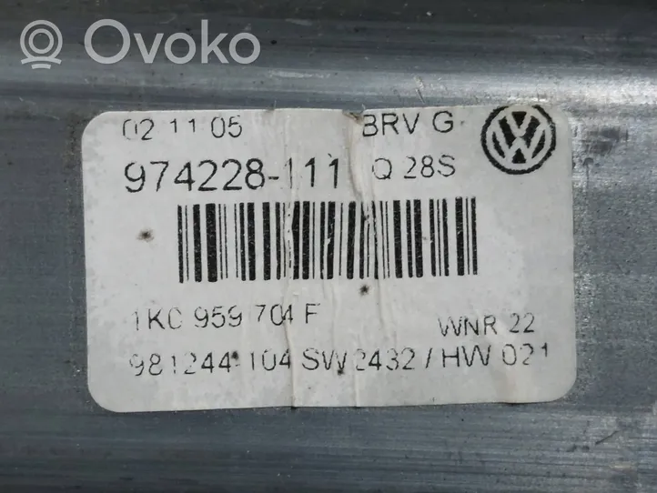 Volkswagen Jetta V Moteur de lève-vitre de porte arrière 1K0959704F