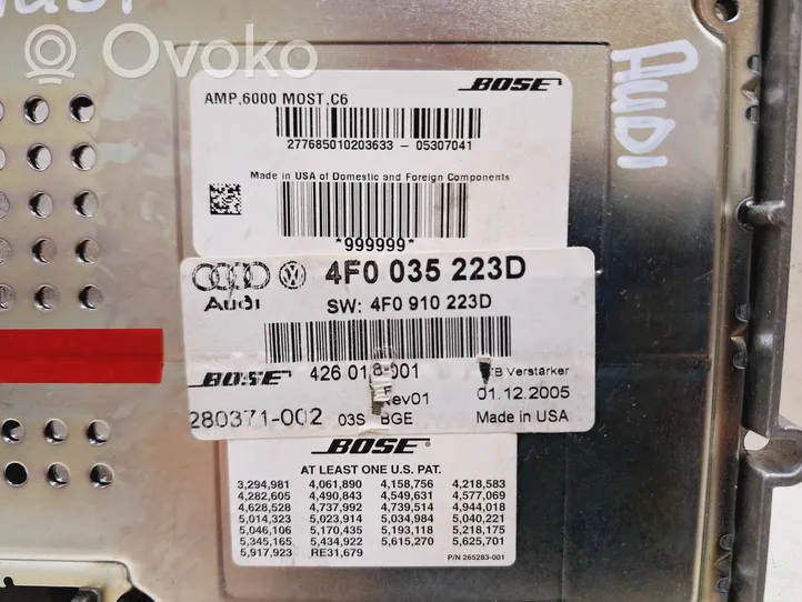 Audi A6 S6 C6 4F Skaņas pastiprinātājs 4F0035223D