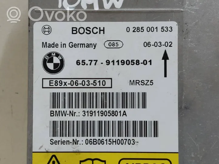 BMW 3 E90 E91 Module de contrôle airbag 6577911905801