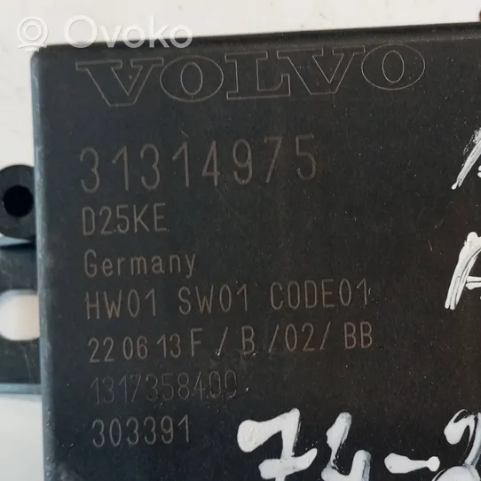 Volvo V40 Pysäköintitutkan (PCD) ohjainlaite/moduuli 31314975