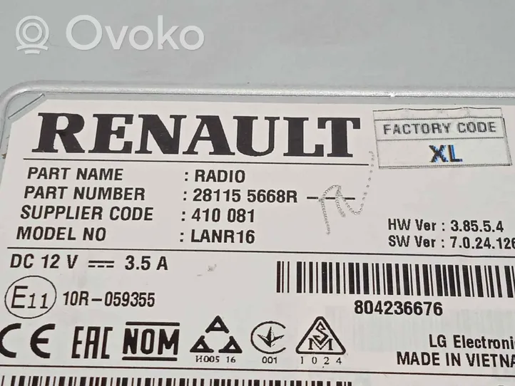 Renault Kadjar Hi-Fi-äänentoistojärjestelmä 281155668R