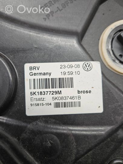 Volkswagen Golf VI Передний комплект электрического механизма для подъема окна 5K0837461B