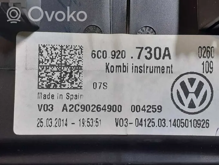 Volkswagen Polo V 6R Spidometras (prietaisų skydelis) 6C0920730A