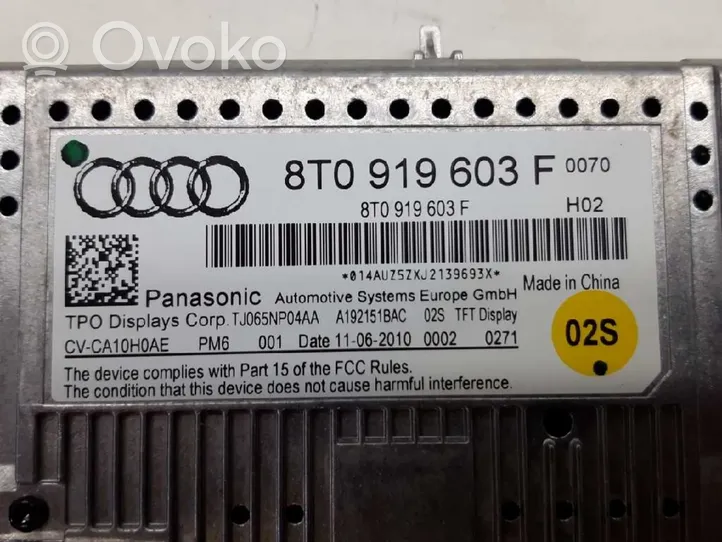 Audi A5 8T 8F Écran d'affichage supérieur 8T0919603F