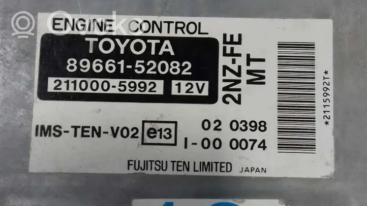 Toyota Yaris Verso Moottorin ohjainlaite/moduuli (käytetyt) 8966152082