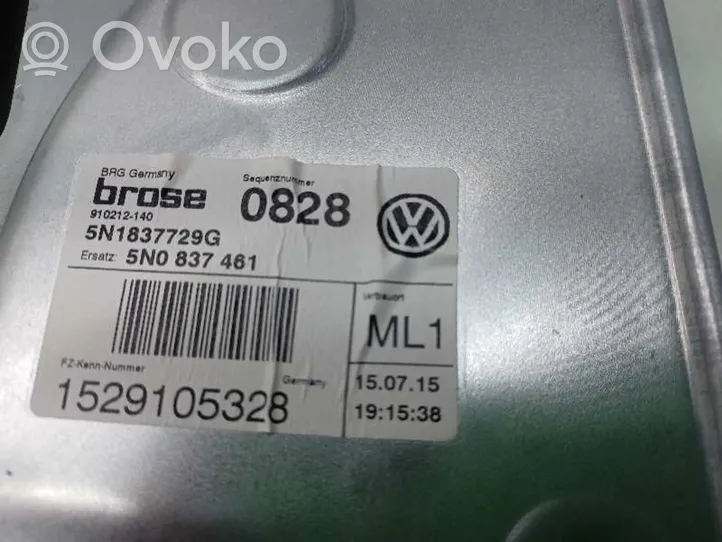 Volkswagen Tiguan Mechaninis priekinio lango pakėlimo mechanizmas 5N0837461