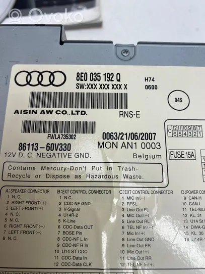 Audi A4 S4 B7 8E 8H Unità principale autoradio/CD/DVD/GPS 8E0035192Q