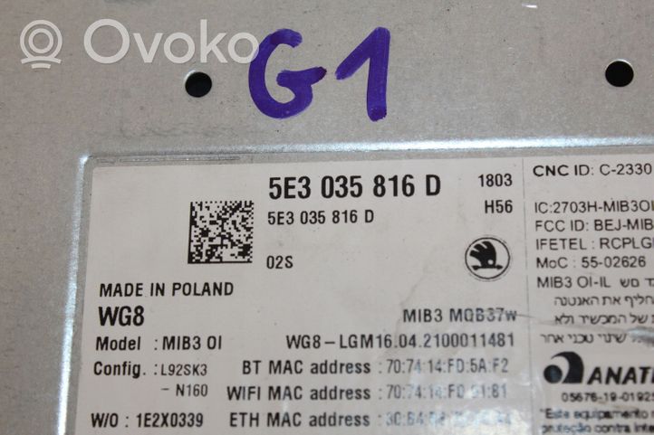 Skoda Octavia Mk4 Stacja multimedialna GPS / CD / DVD 5E3035816D