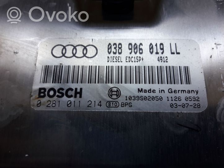 Audi A4 S4 B6 8E 8H Sterownik / Moduł ECU 0281011214