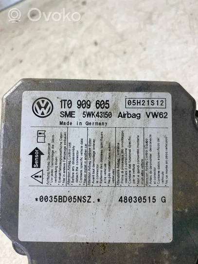 Volkswagen Touran I Airbag control unit/module 1T0909605