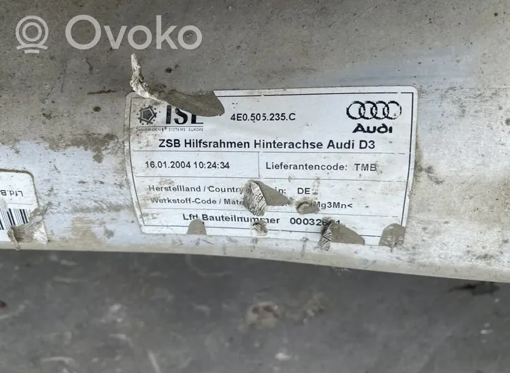 Audi A8 S8 D3 4E Taka-akselin palkki 4E0505235C