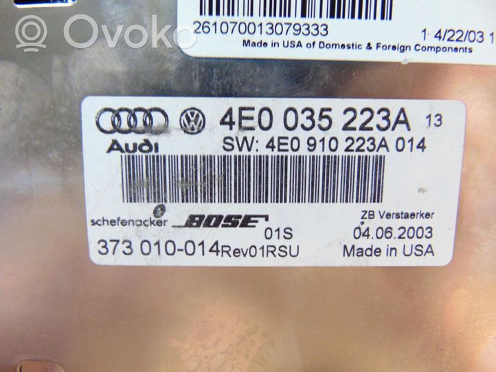 Audi A8 S8 D3 4E Audio sistēmas komplekts 4E0035223A