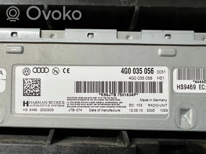 Audi A4 S4 B8 8K Radio/CD/DVD/GPS-pääyksikkö 4G0035056