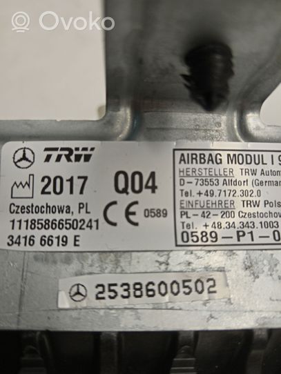 Mercedes-Benz GLC X253 C253 Poduszka powietrzna Airbag pasażera A2538600502