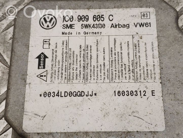 Volkswagen PASSAT B5 Module de contrôle airbag 1C0909605C
