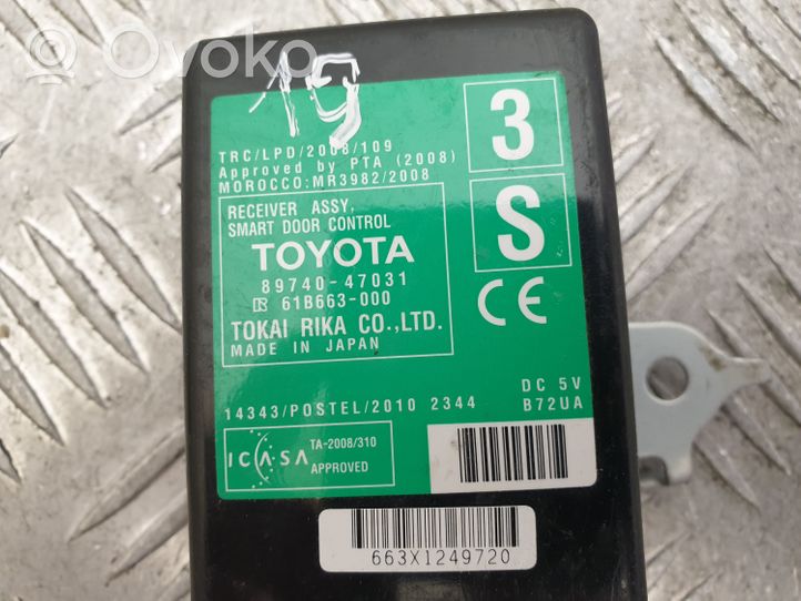 Toyota Prius (XW30) Module de contrôle sans clé Go 8974047031