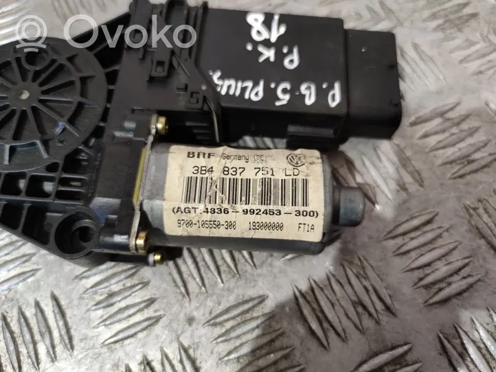 Volkswagen PASSAT B5 Silniczek podnośnika szyby drzwi przednich 3B4837751LD