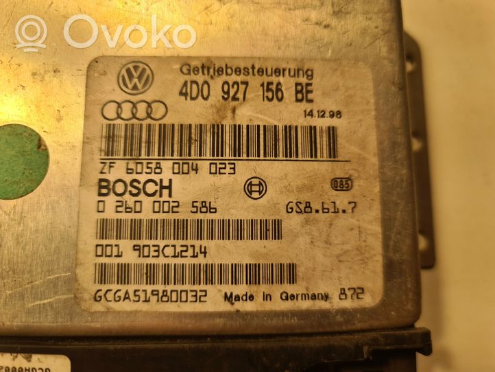 Audi A8 S8 D2 4D Pārnesumkārbas vadības bloks 4D0927156BE