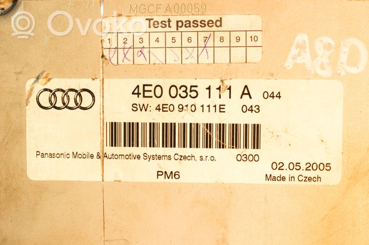 Audi A8 S8 D3 4E Caricatore CD/DVD 4E0035111A