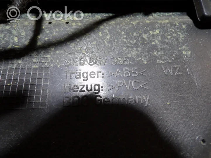 Audi A4 S4 B6 8E 8H Garniture panneau de porte arrière 8E0867305