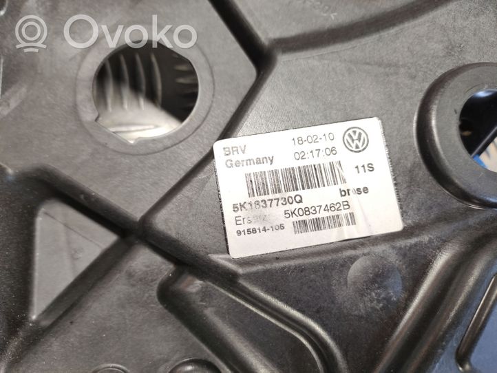 Volkswagen Golf VI Meccanismo di sollevamento del finestrino anteriore senza motorino 5K0837756G