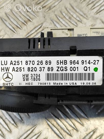 Mercedes-Benz R W251 Panel klimatyzacji A2518203789