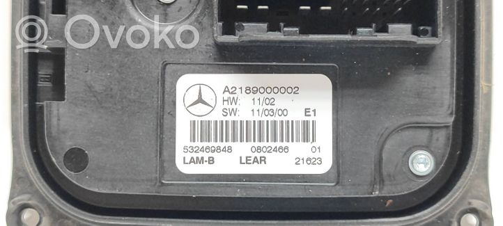 Mercedes-Benz B W246 W242 LED-liitäntälaitteen ohjausmoduuli A2189000002