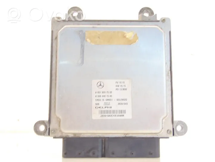 Mercedes-Benz C W204 Unité de commande, module ECU de moteur A6519007500