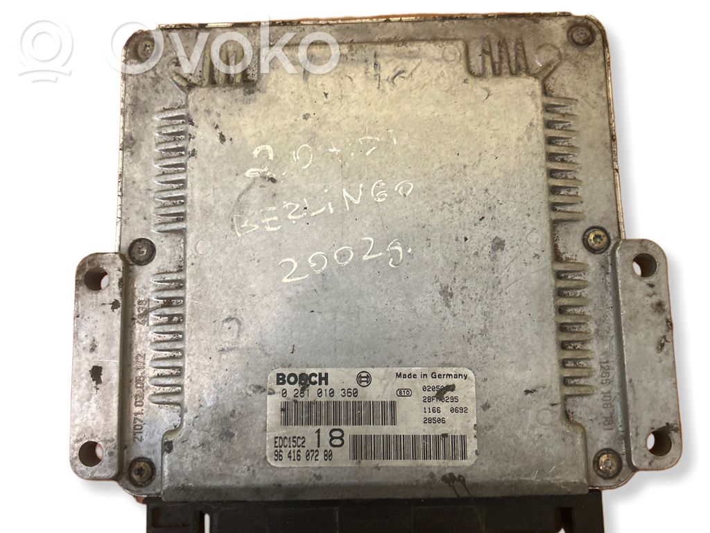 Citroen Berlingo Engine control unit/module 