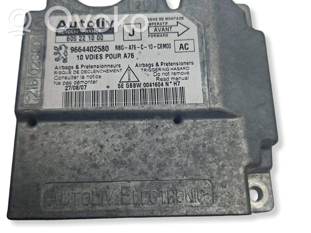 Peugeot 207 CC Airbag control unit/module 