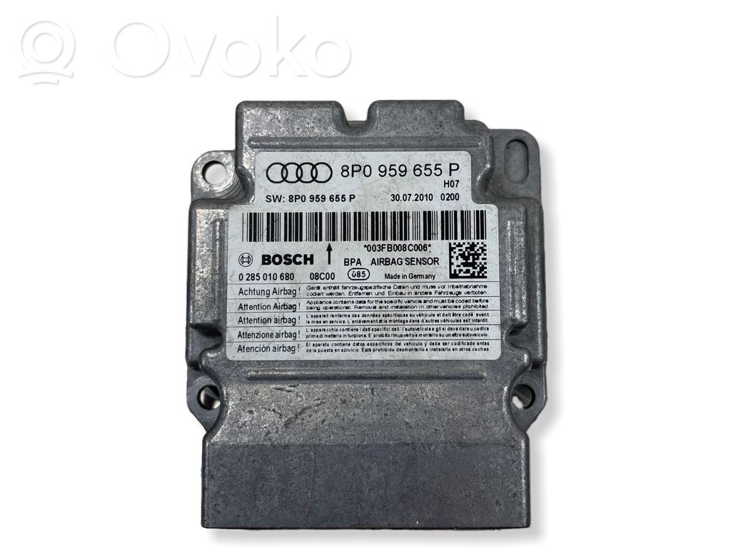 Audi A3 S3 A3 Sportback 8P Airbag control unit/module 