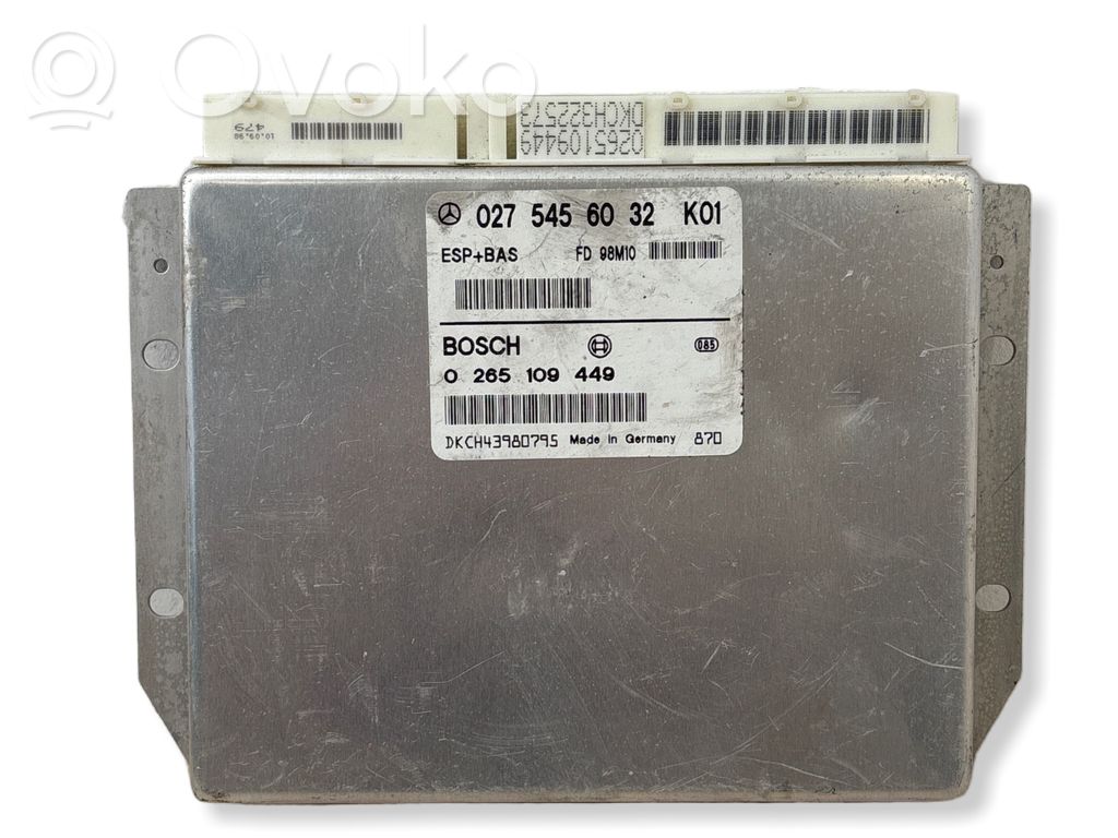 Mercedes-Benz A W168 ESP (stability system) control unit 