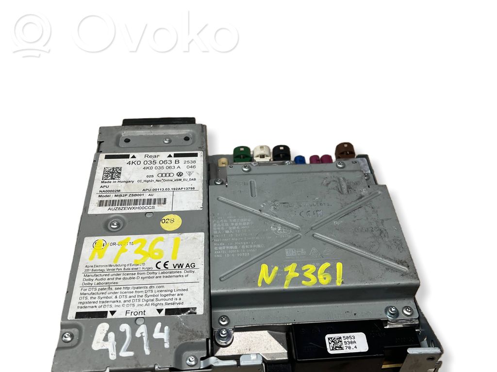 Audi A6 S6 C8 4K GPS navigation control unit/module 
