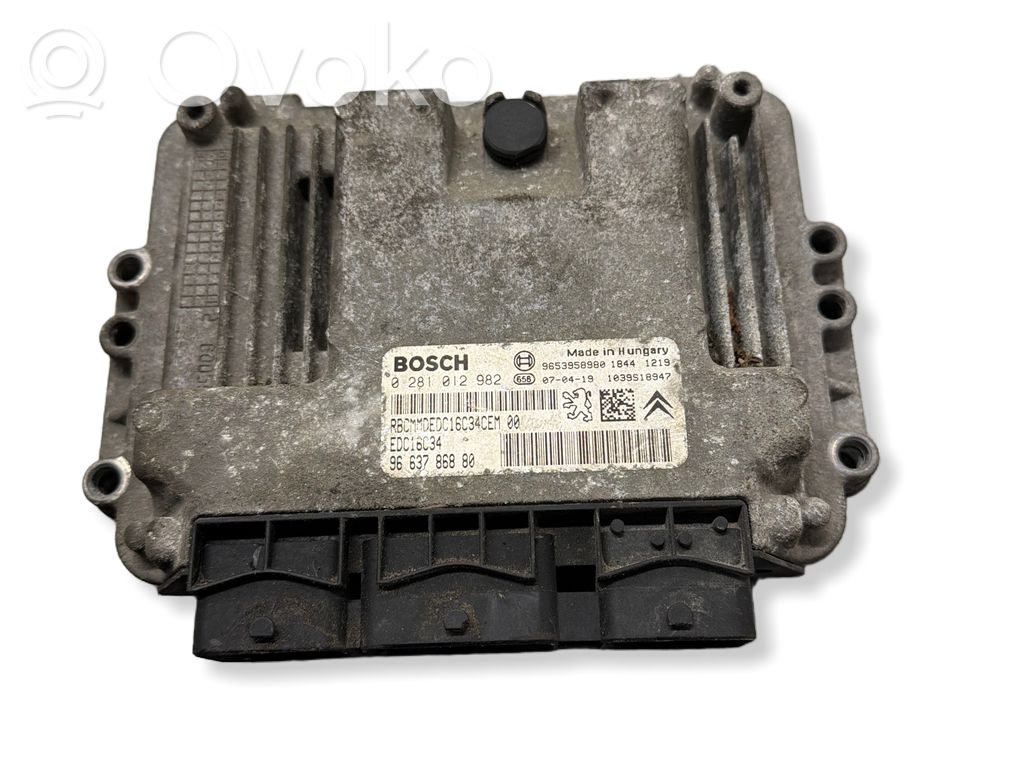 Engine control unit/module   9653958980,9663786880,0281012982