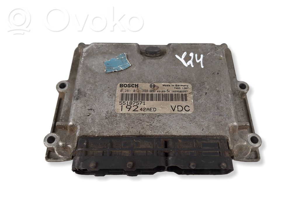 Engine control unit/module   55187571,0281011398,1039S02357
