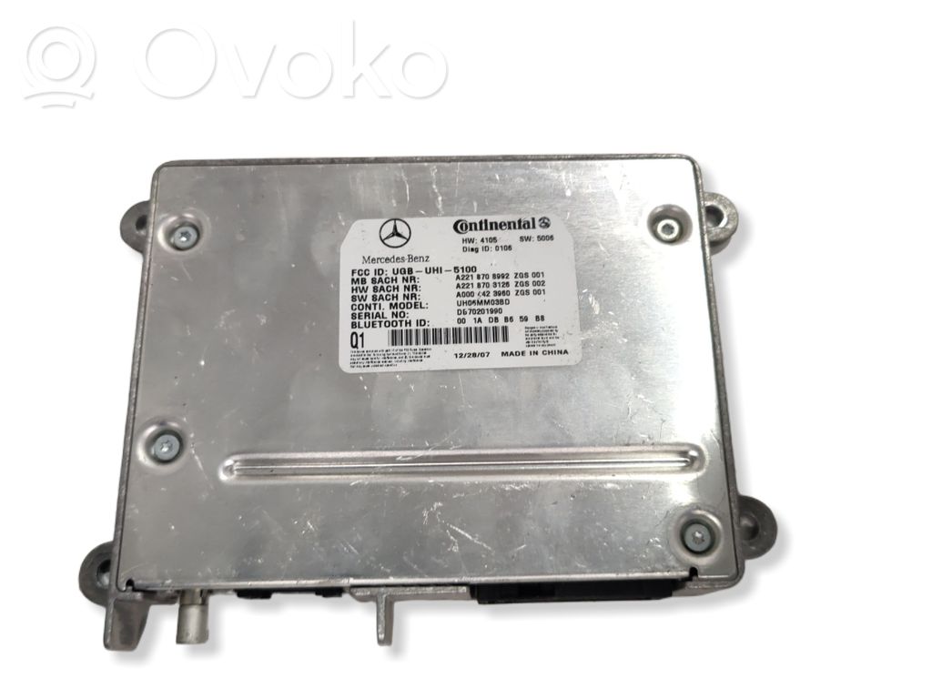 Mercedes-Benz S W221 Unidad de control/módulo de bluetooth 