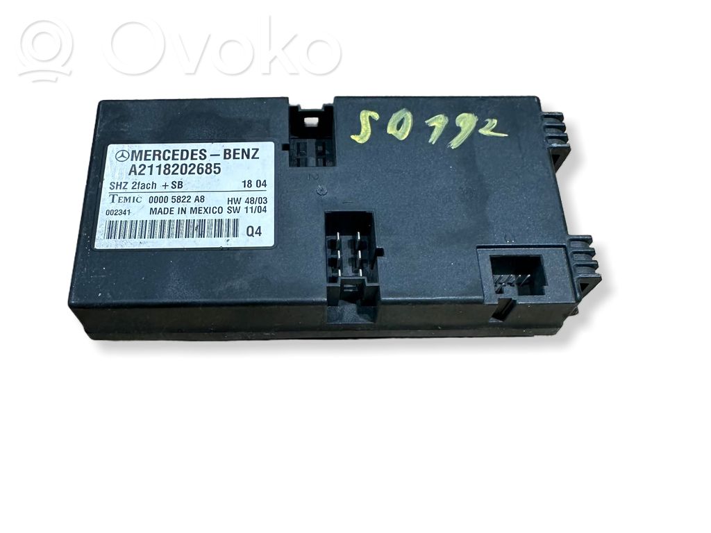 Module de commande de siège   A2118202685,00005822A8
