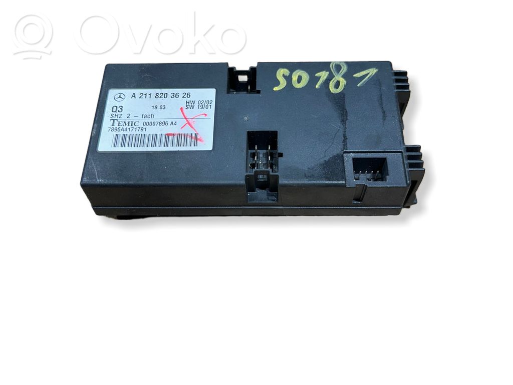 Module de commande de siège   A2118203626,00007896A4,7896A4171791