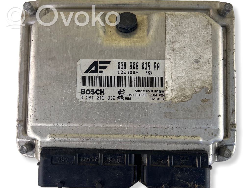 Engine control unit/module   0281012932,1039S16796,038906019PA,038906019,038906019P