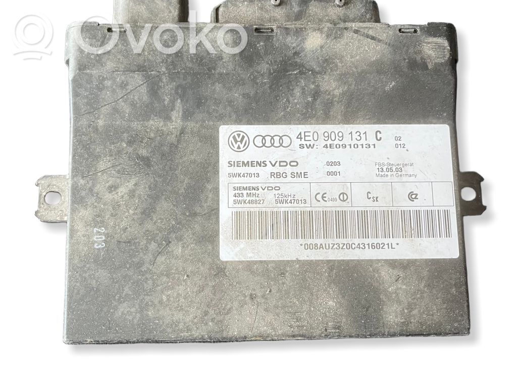 Audi A8 S8 D3 4E Keyless (KESSY) go control unit/module 
