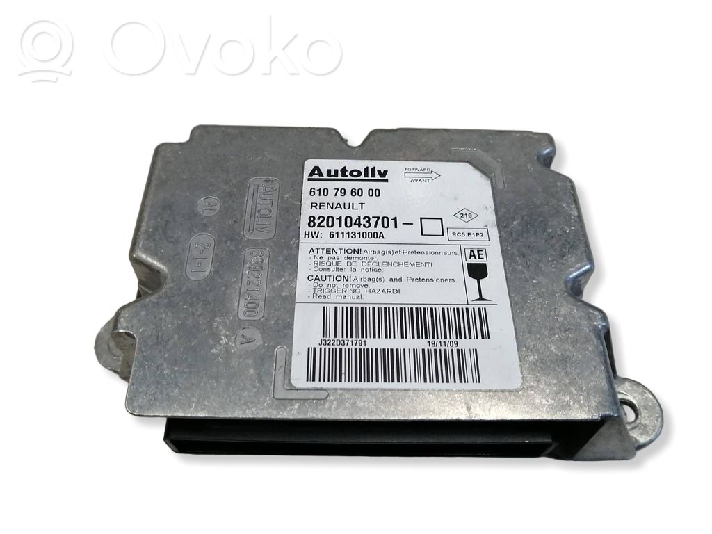 Module de contrôle airbag   8201043701,610796000,611131000A