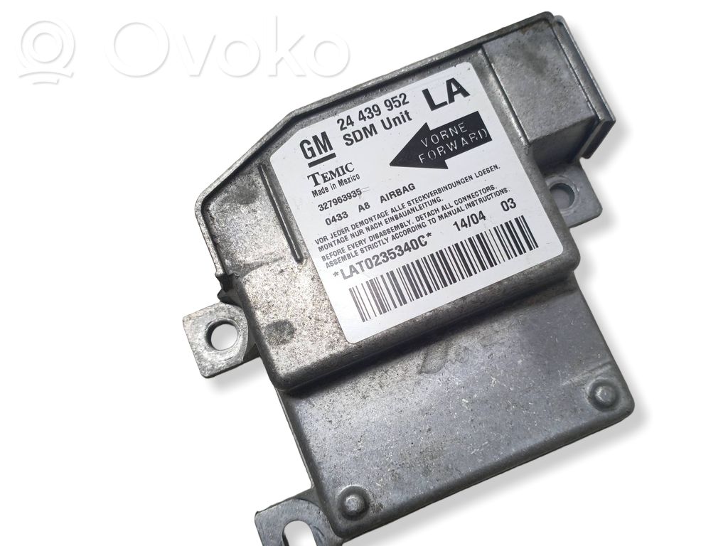 Sterownik / Moduł Airbag   24439952,LAT0235340C,327963935