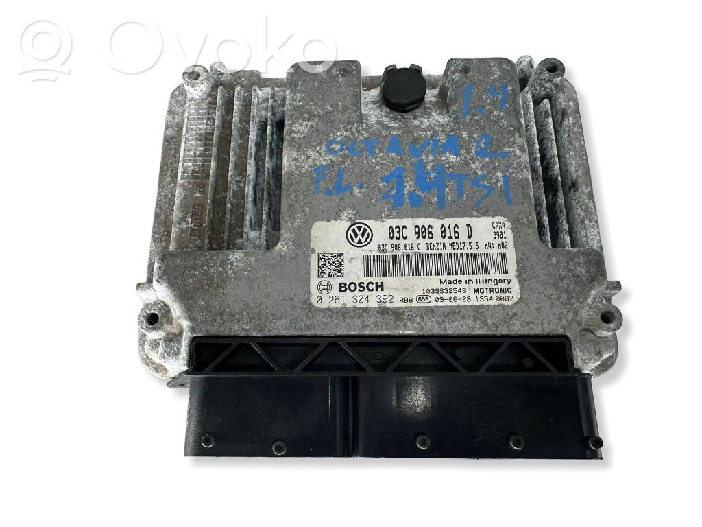 Engine control unit/module   03C906016D,03C906016C,0261S04392
